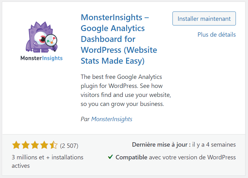 Comment installer Google Analytics sur Wordpress 2 Installer Google Analytics sur WordPress avec MonsterInsight