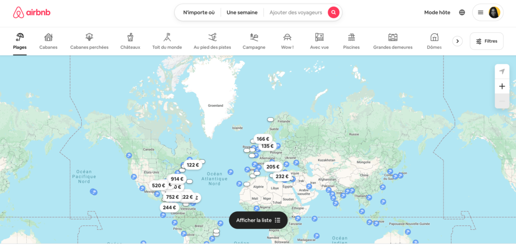 Comment Airbnb a dominé le SEO pour transformer le marché de l'hébergement touristique 12 Airbnb - Vue Carte