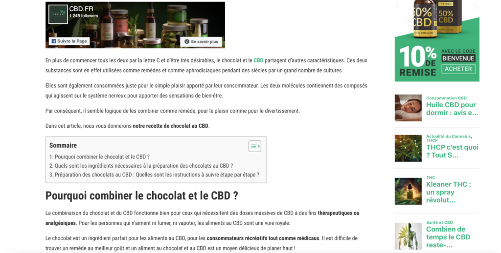Étude de Cas SEO : CBD.fr - Cultiver la Visibilité dans le Marché Florissant du CBD 12 Recette CBD