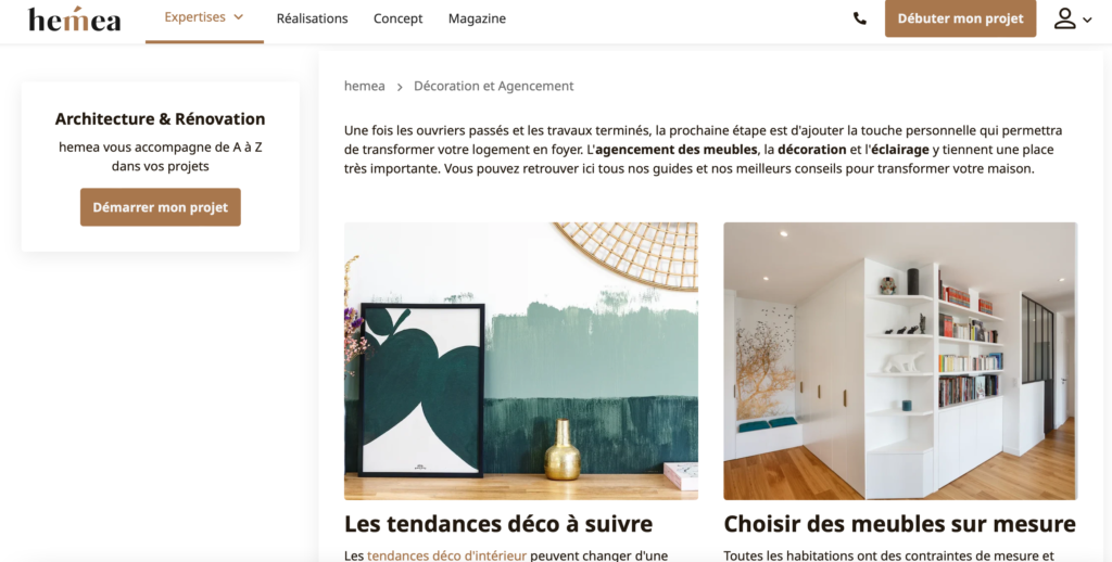 L'Étude de Cas SEO de Hémea dans le Secteur de l'Architecture et de la Rénovation 11 Hemea Deco